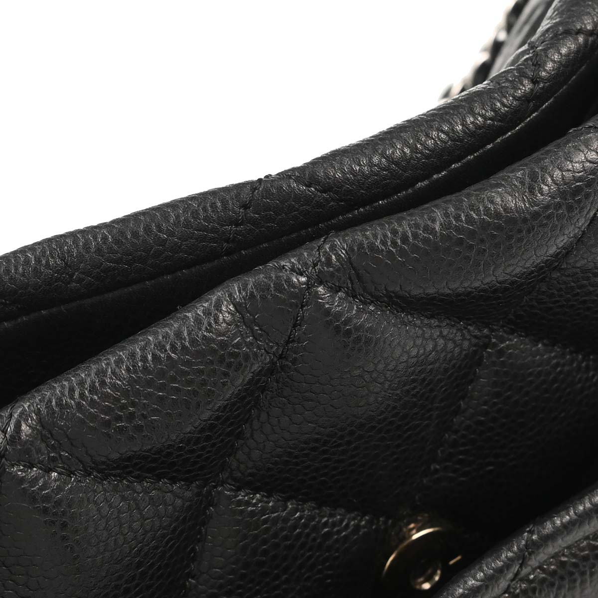 Chanel 2012 Black Caviar Skin Timeless CC Chain Tote Bag