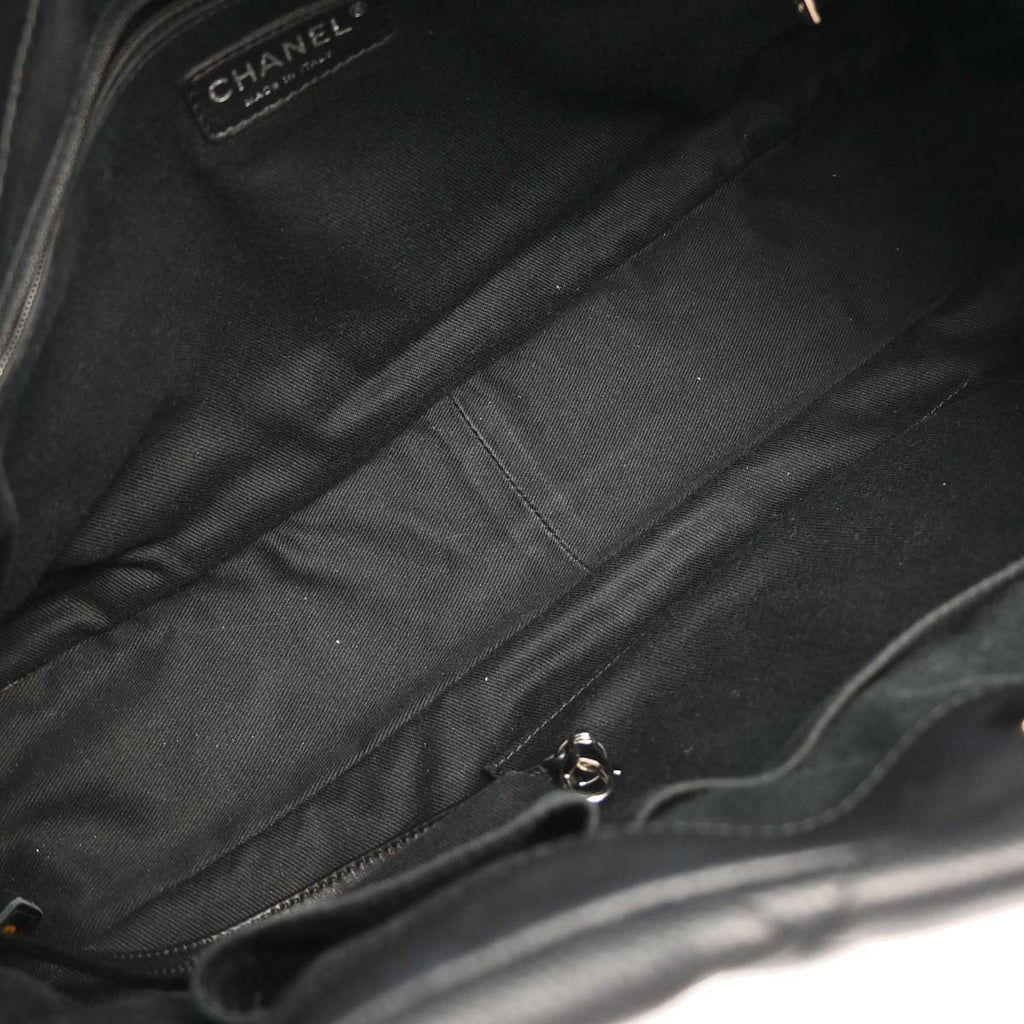 Chanel 2012 Black Caviar Skin Timeless CC Chain Tote Bag