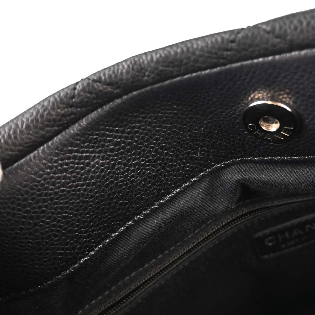 Chanel 2012 Black Caviar Skin Timeless CC Chain Tote Bag