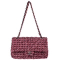 Chanel 2014-2015 Pink Tweed Medium Classic Double Flap Handbag
