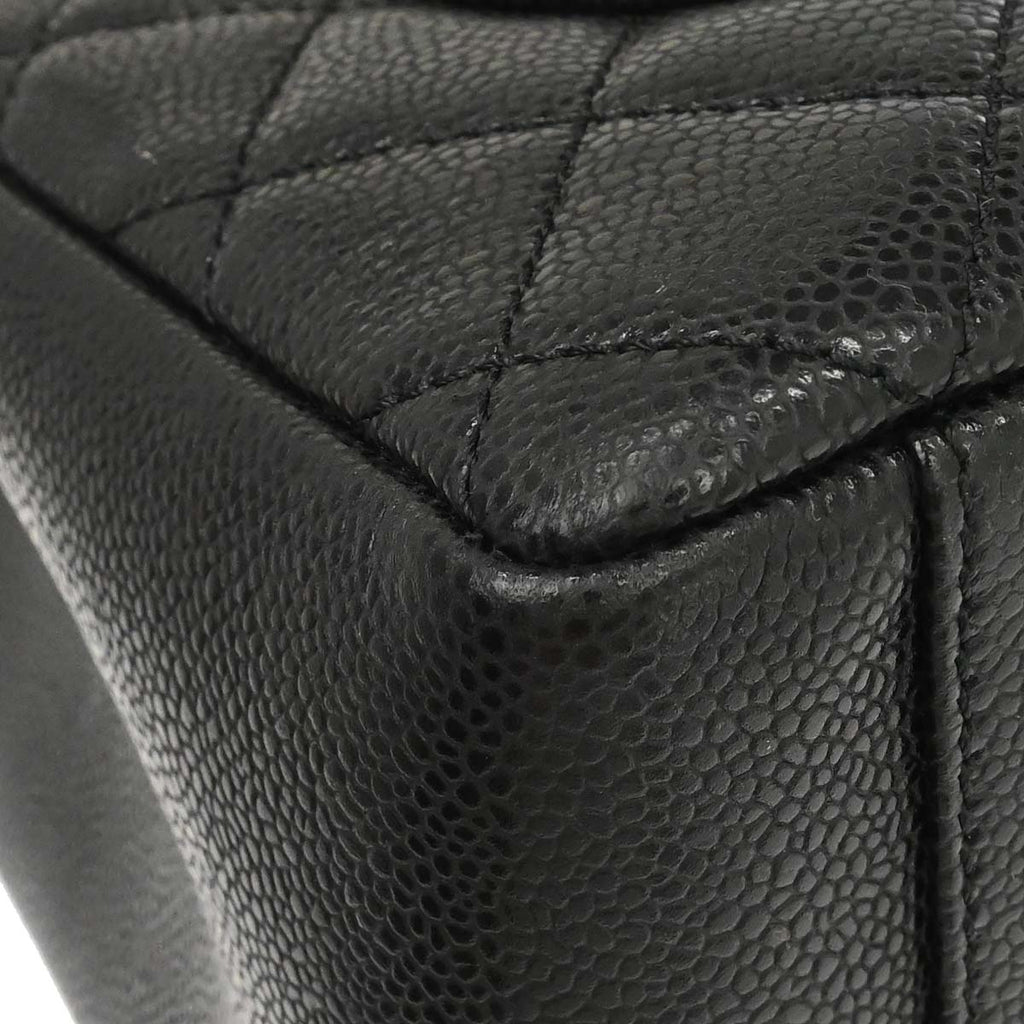 Chanel 2014 Black Caviar Skin Grand Shopping Tote GST Chain Handbag