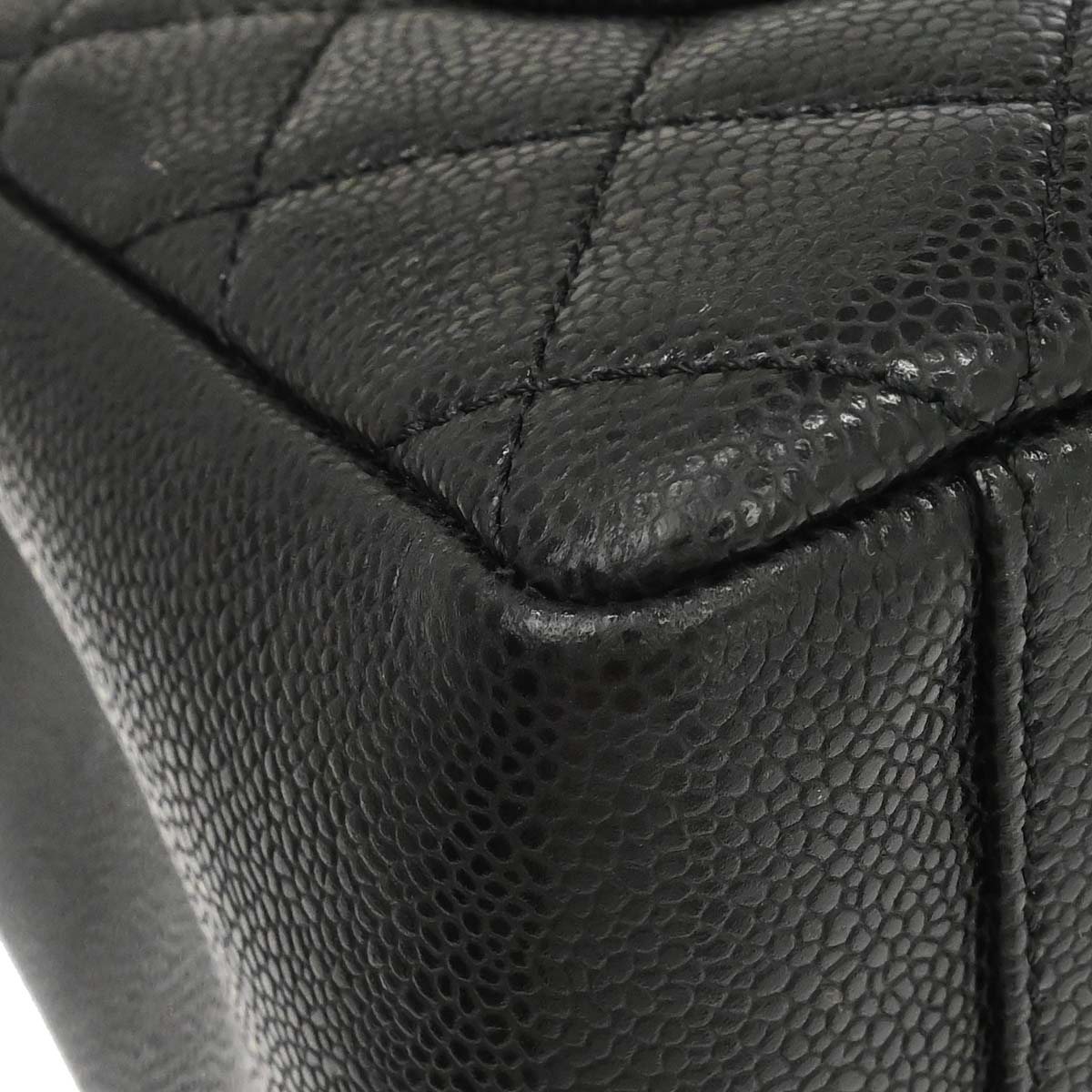 Chanel 2014 Black Caviar Skin Grand Shopping Tote GST Chain Handbag