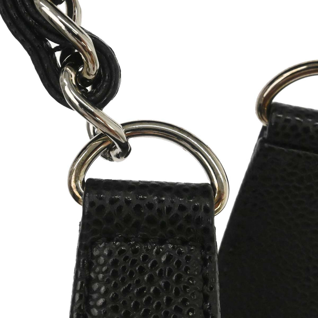 Chanel 2014 Black Caviar Skin Grand Shopping Tote GST Chain Handbag