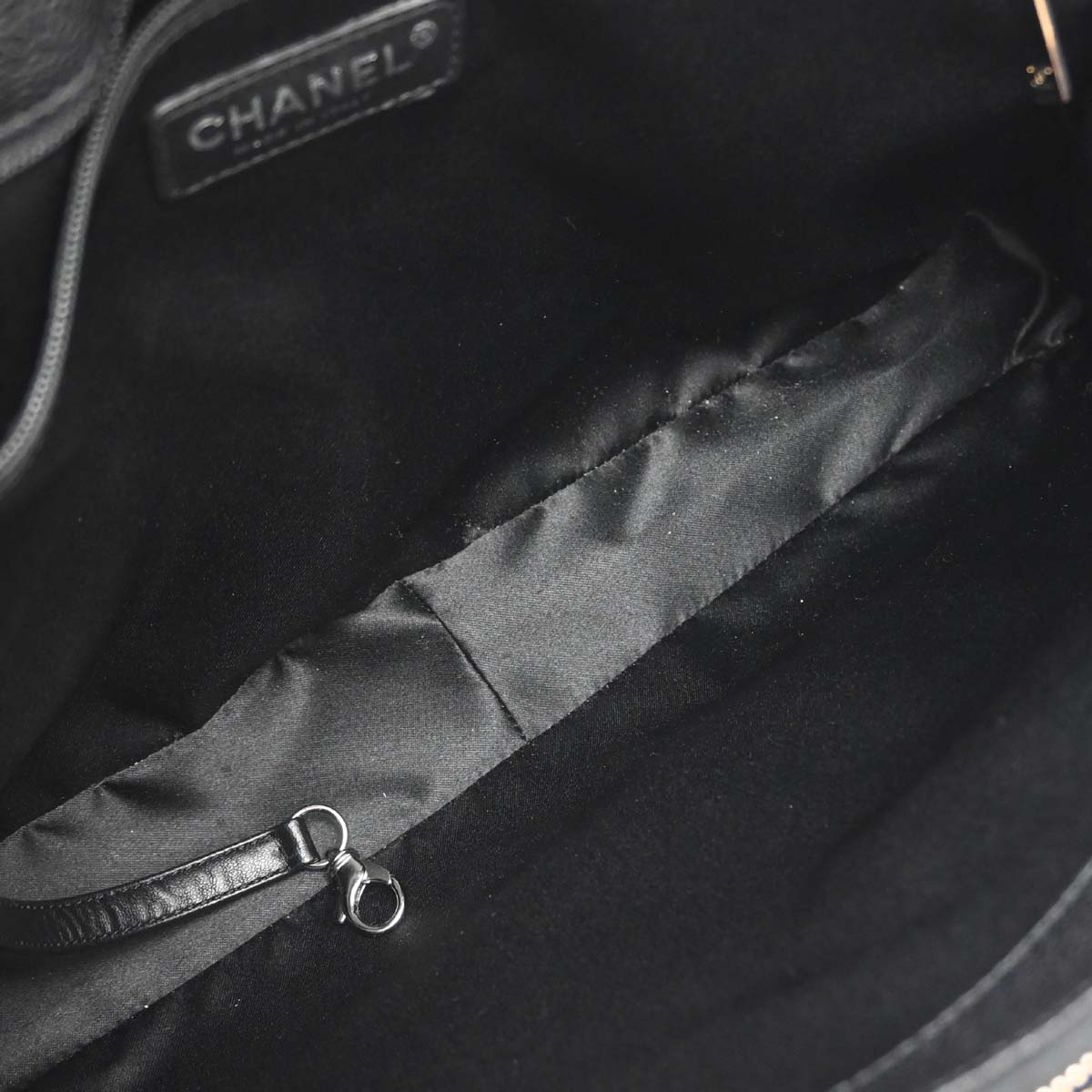 Chanel 2014 Black Caviar Skin Grand Shopping Tote GST Chain Handbag