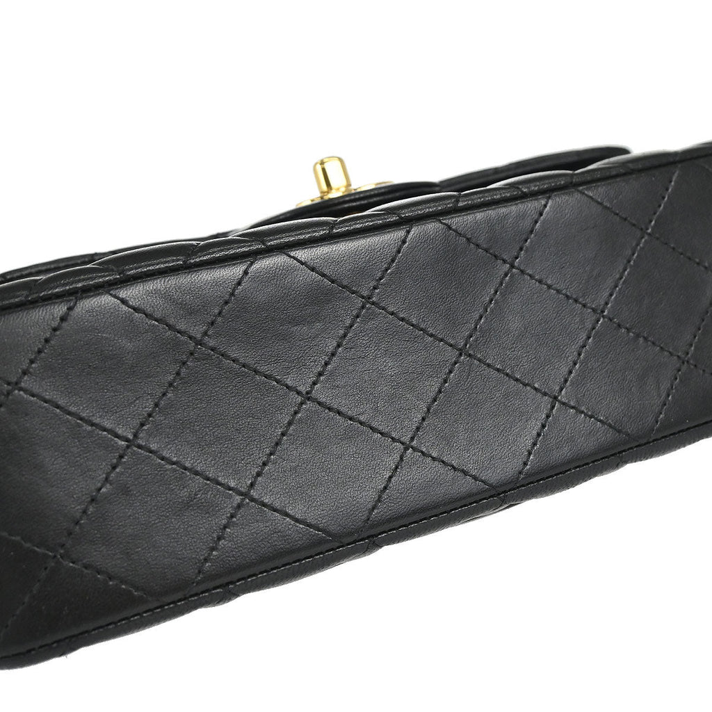 Chanel Black Lambskin Small Classic Double Flap Shoulder Bag