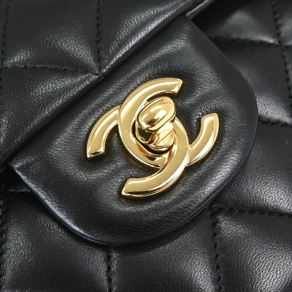 Chanel Black Lambskin Small Classic Double Flap Shoulder Bag