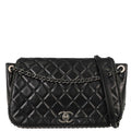 Chanel 2015-2016 Black Calfskin Accordion Flap Shoulder Bag