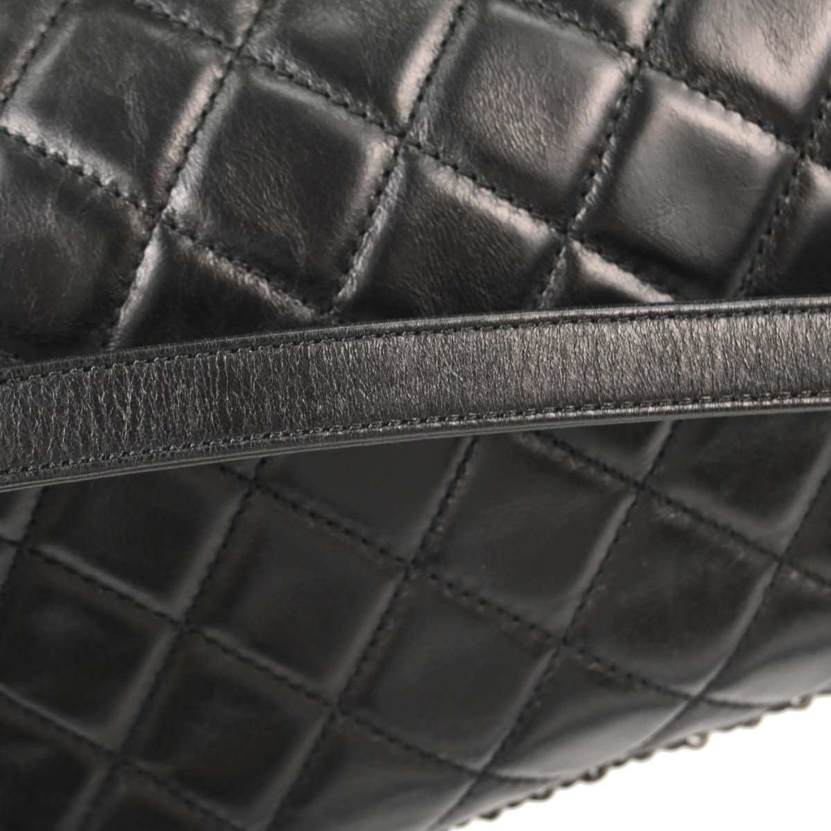Chanel 2015-2016 Black Calfskin Accordion Flap Shoulder Bag