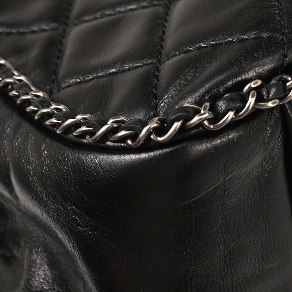 Chanel 2015-2016 Black Calfskin Accordion Flap Shoulder Bag