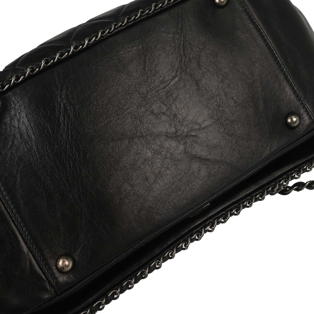 Chanel 2015-2016 Black Calfskin Accordion Flap Shoulder Bag