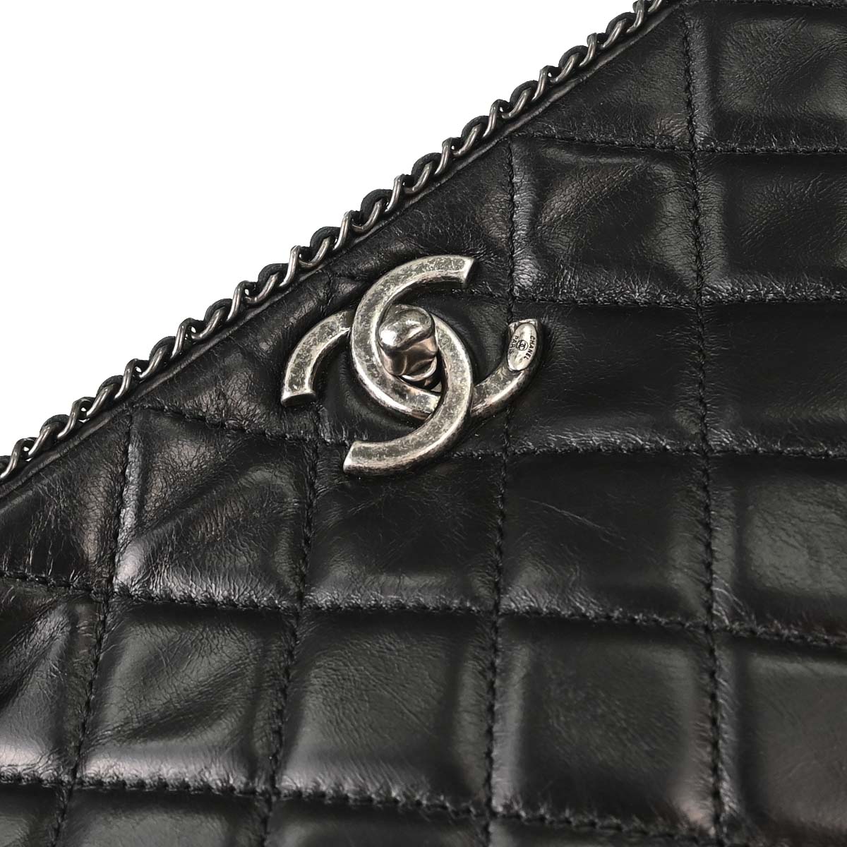 Chanel 2015-2016 Black Calfskin Accordion Flap Shoulder Bag