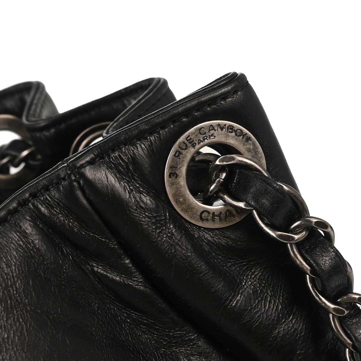 Chanel 2015-2016 Black Calfskin Accordion Flap Shoulder Bag
