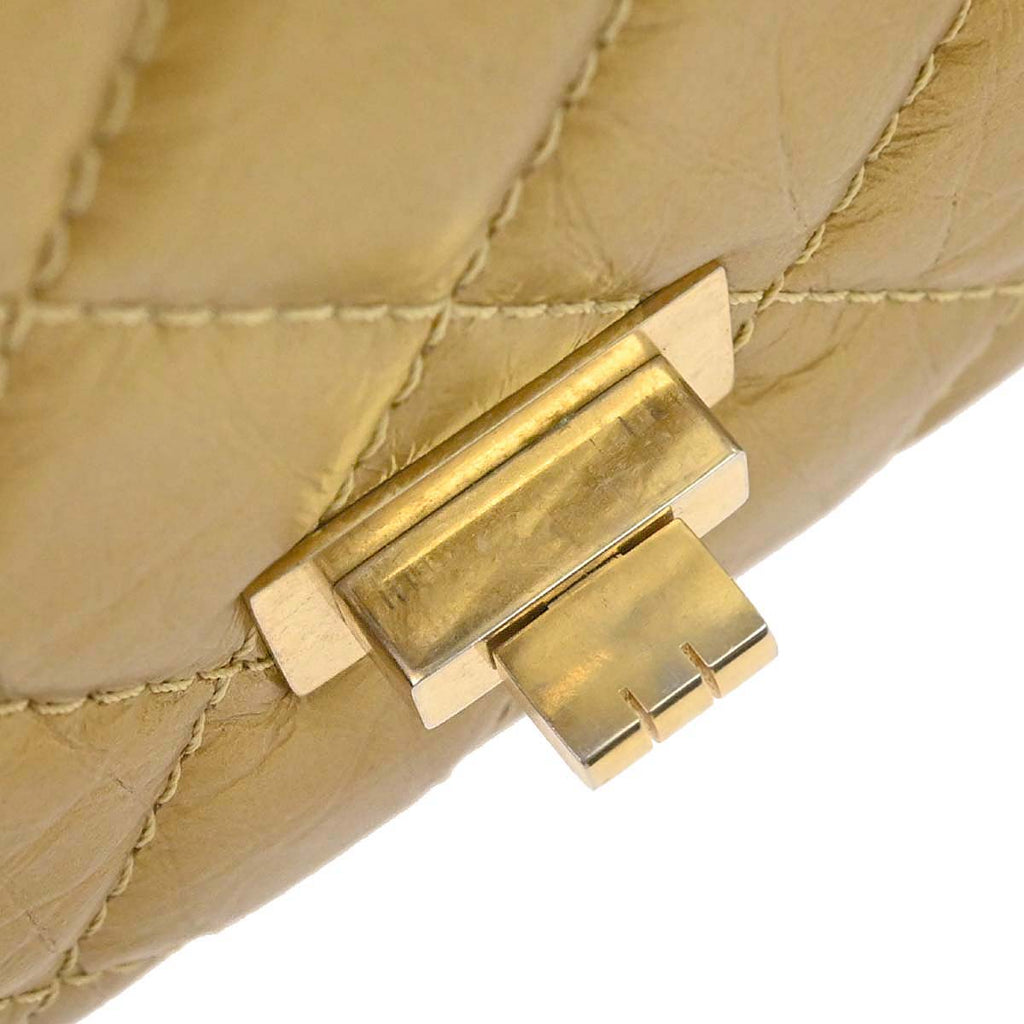 Chanel 2014 Gold Calfskin 2.55 Double Flap Shoulder Bag