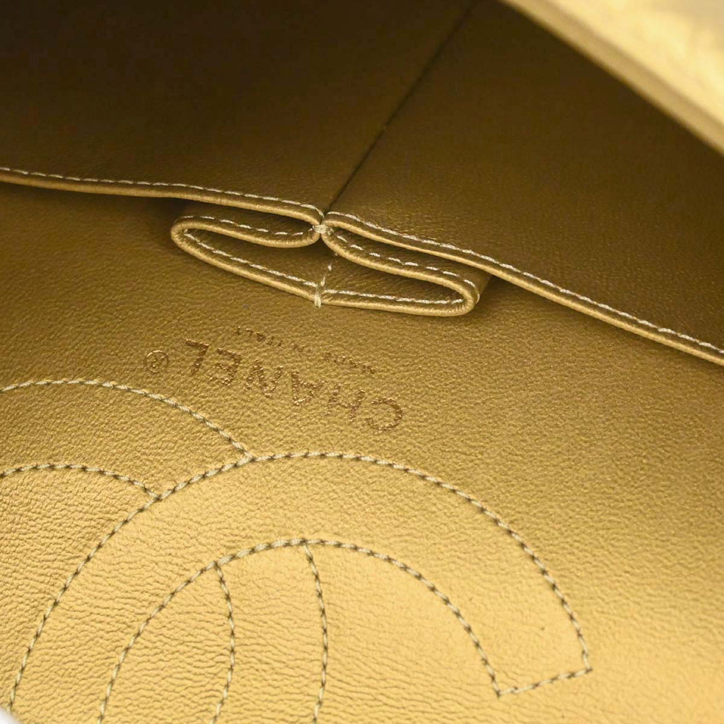 Chanel 2014 Gold Calfskin 2.55 Double Flap Shoulder Bag