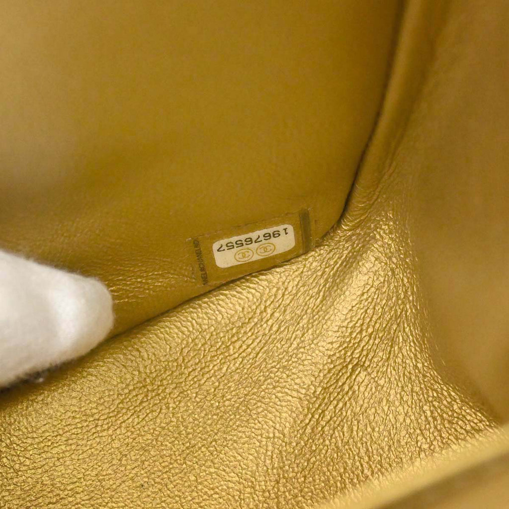 Chanel 2014 Gold Calfskin 2.55 Double Flap Shoulder Bag