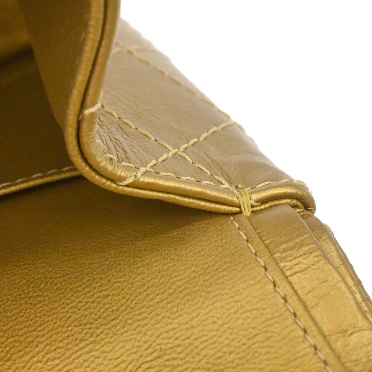 Chanel 2014 Gold Calfskin 2.55 Double Flap Shoulder Bag