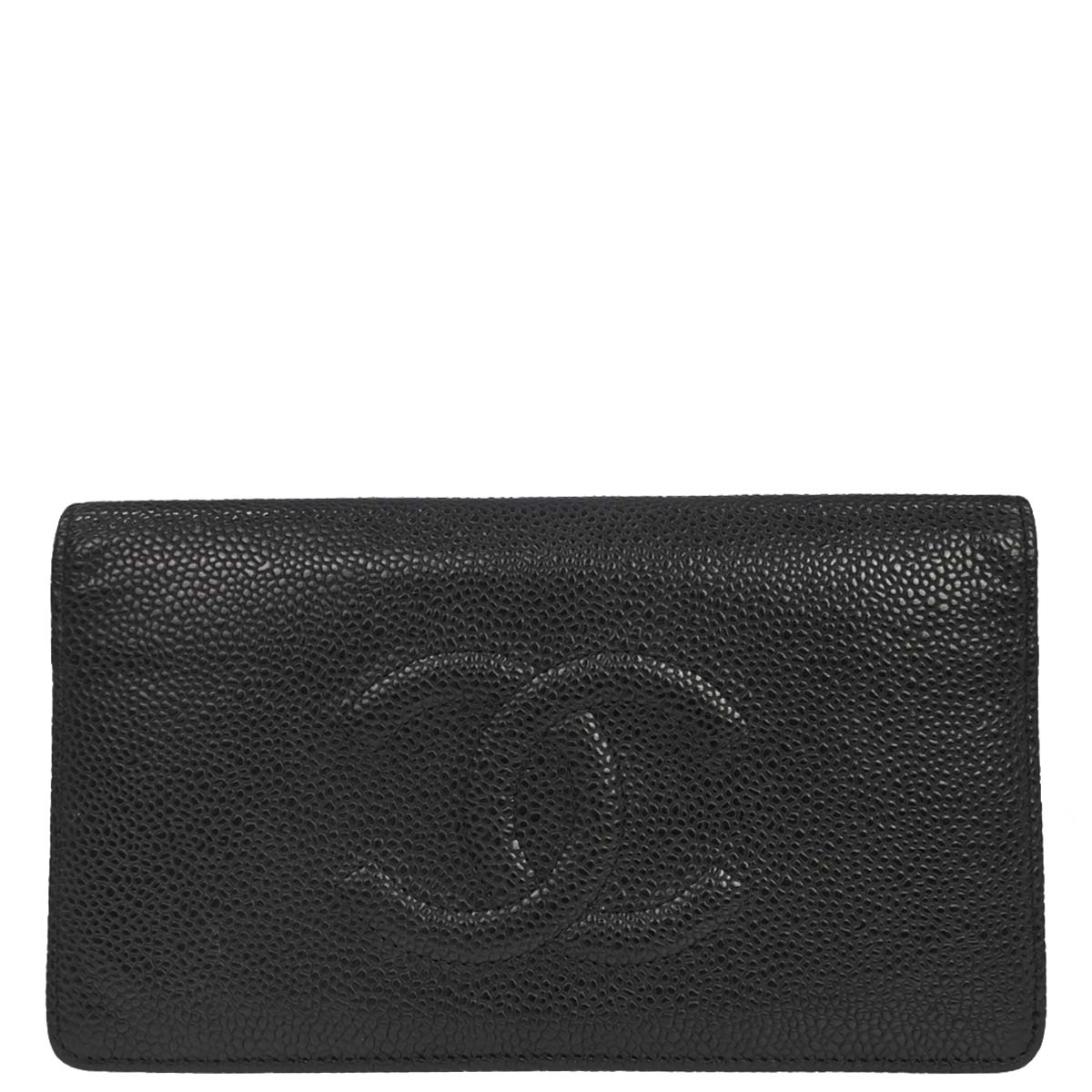 Chanel 2012 Black Caviar Skin Bifold Wallet