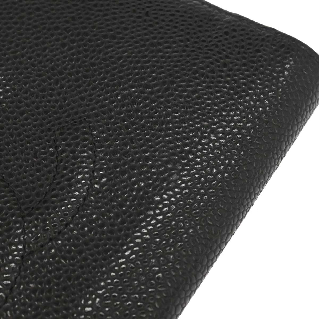 Chanel 2012 Black Caviar Skin Bifold Wallet