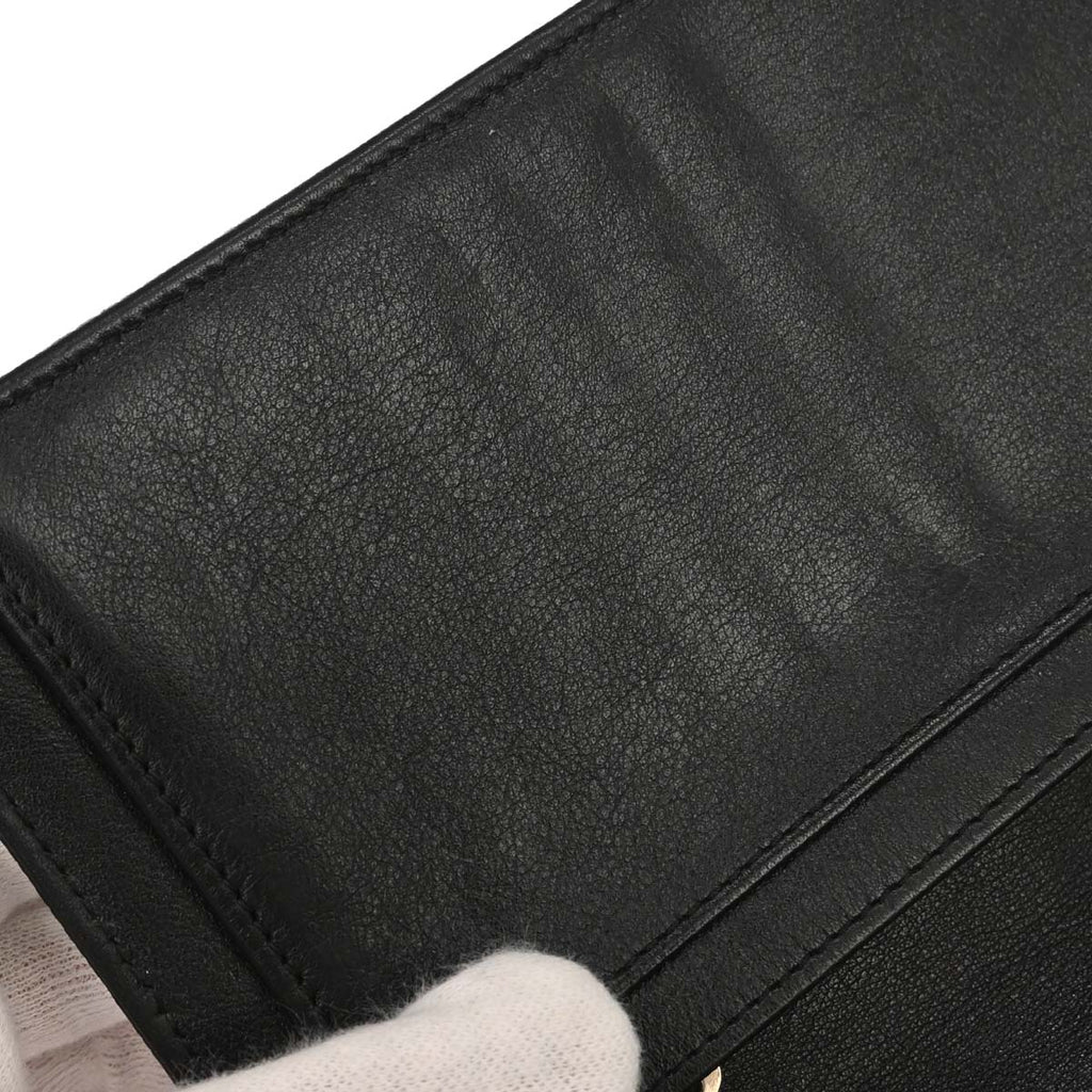 Chanel 2012 Black Caviar Skin Bifold Wallet