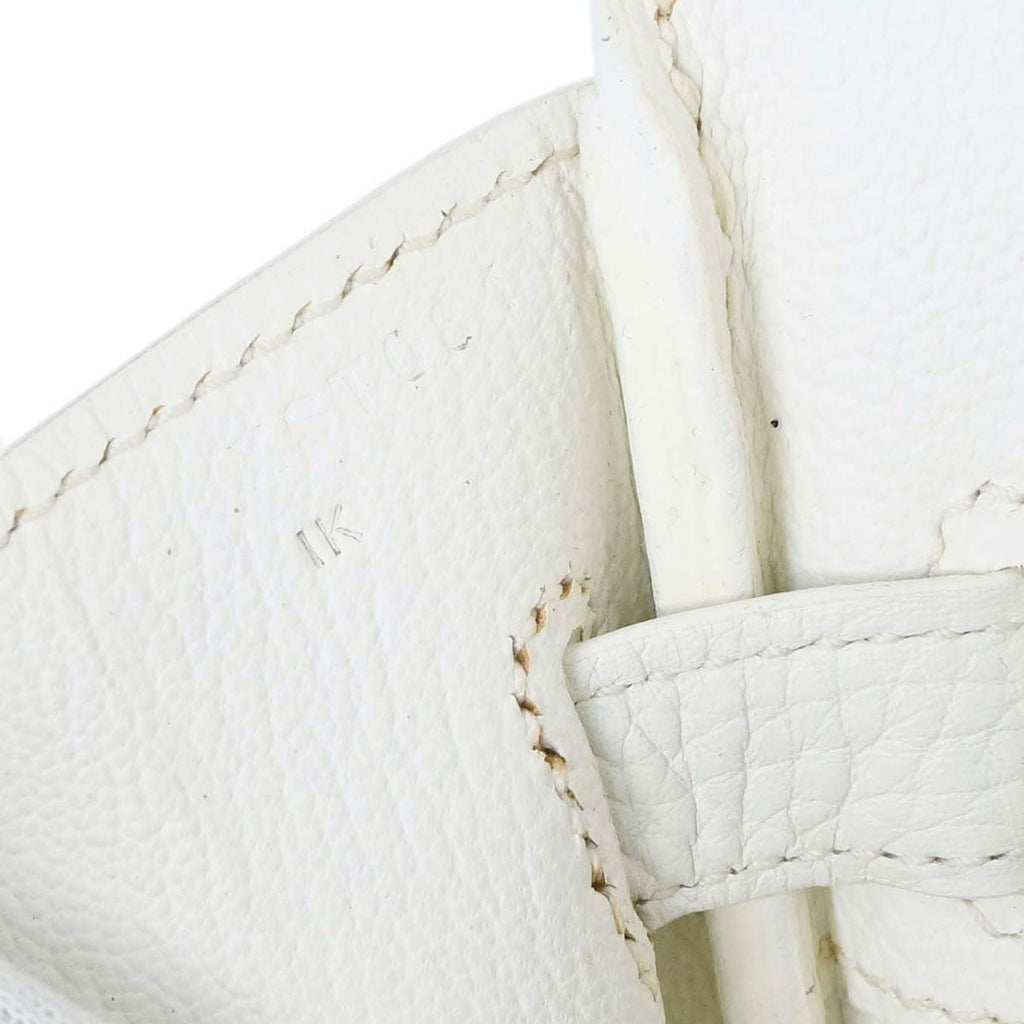 Hermes White Togo Birkin 30 Handbag