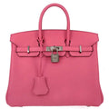 Hermes Rose Azalee Swift Birkin 25 Handbag