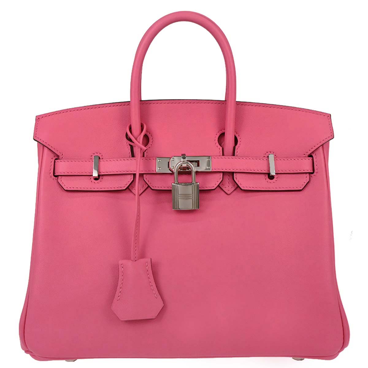 Hermes Rose Azalee Swift Birkin 25 Handbag