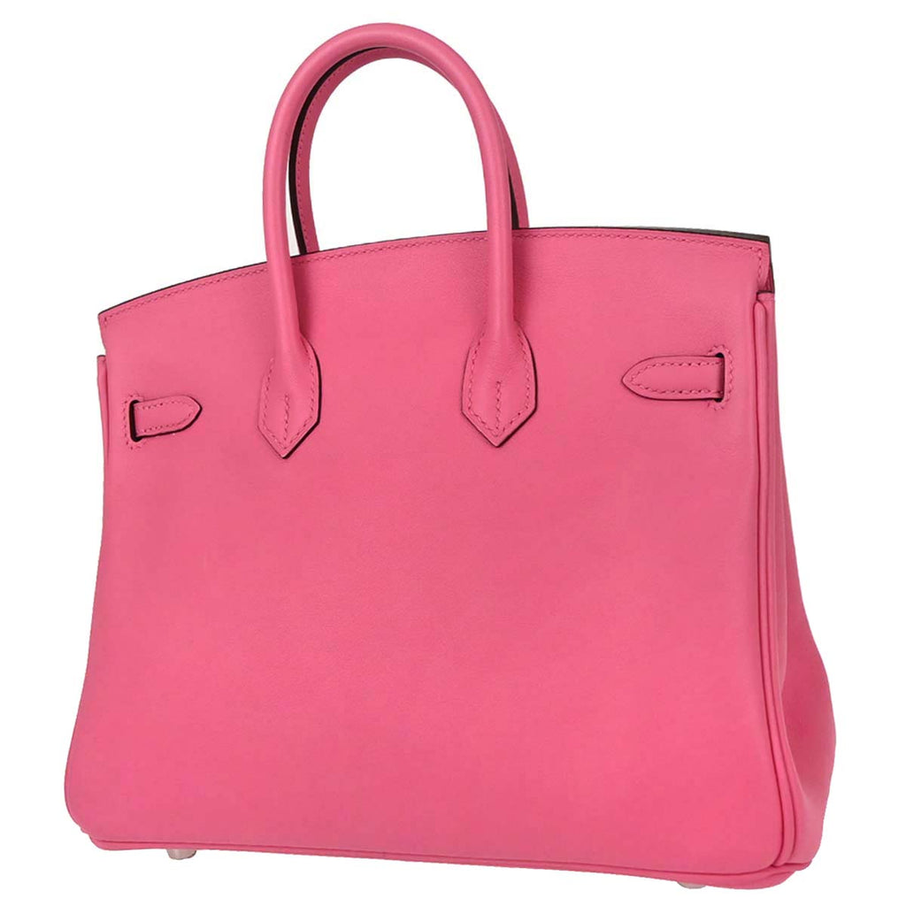 Hermes Rose Azalee Swift Birkin 25 Handbag