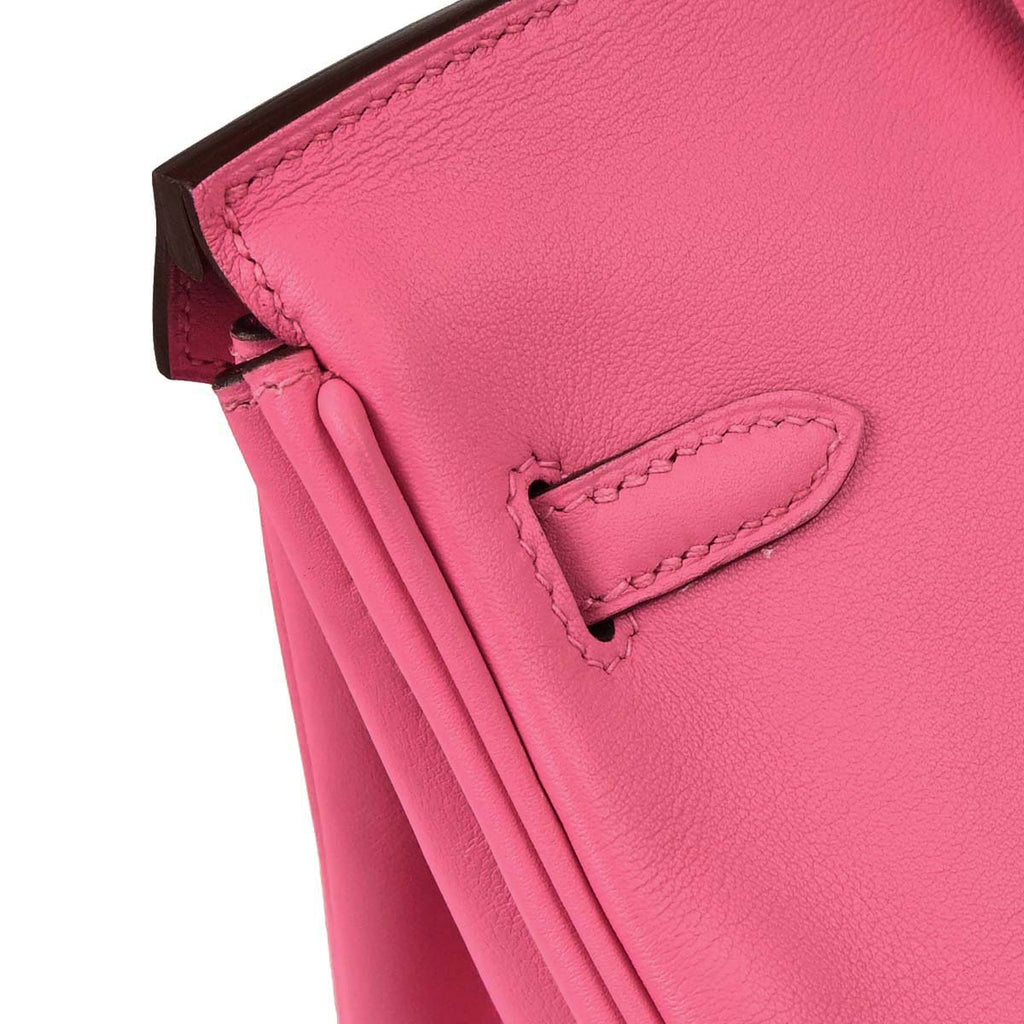 Hermes Rose Azalee Swift Birkin 25 Handbag