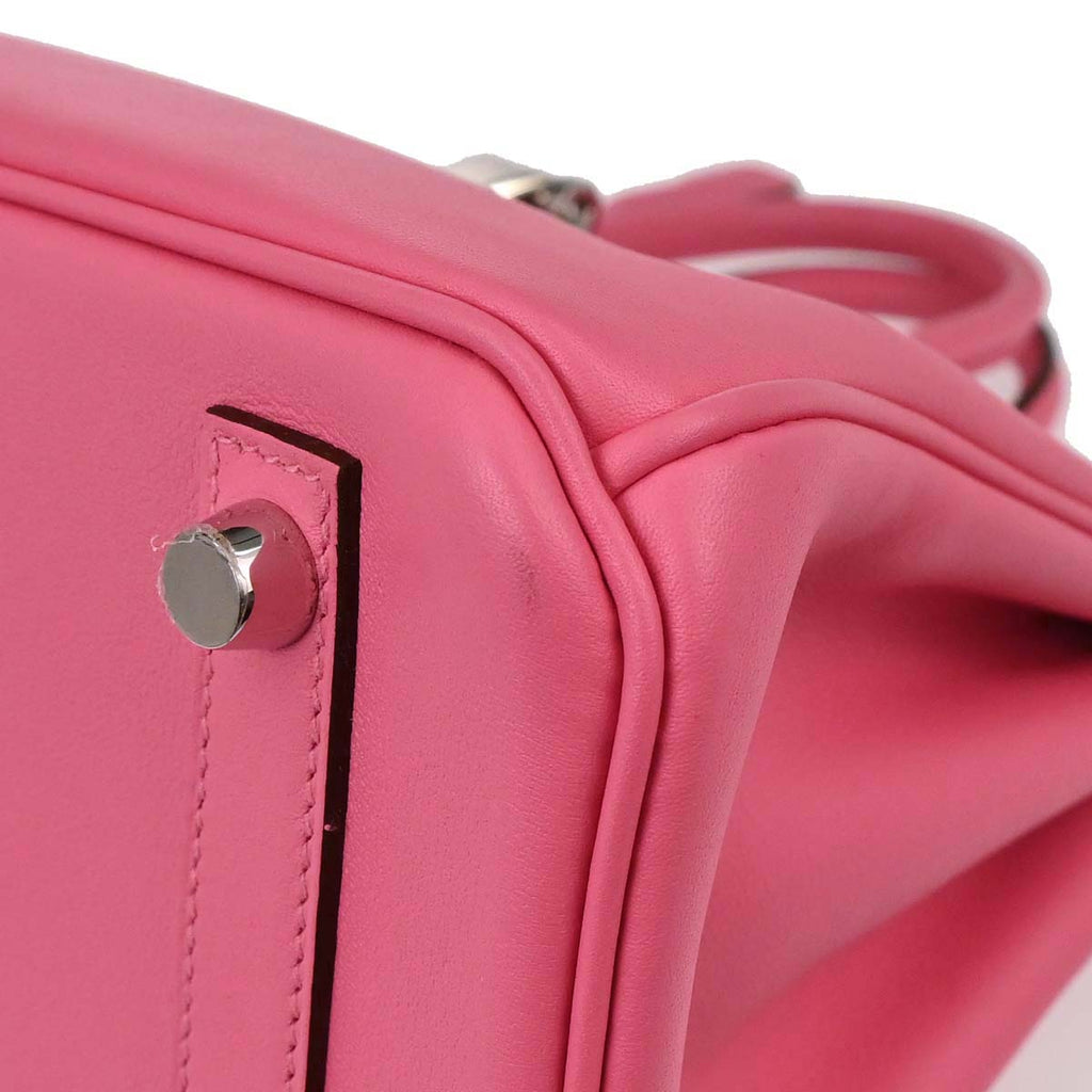 Hermes Rose Azalee Swift Birkin 25 Handbag