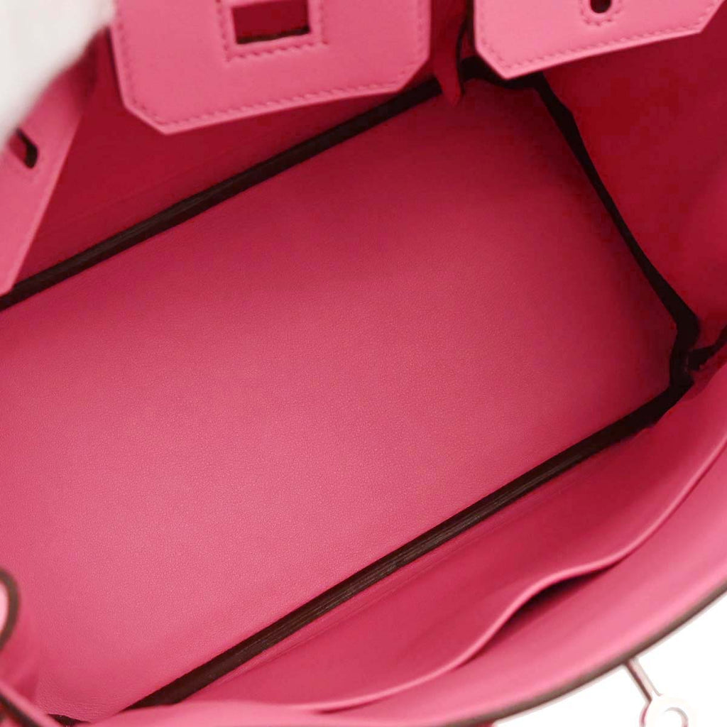 Hermes Rose Azalee Swift Birkin 25 Handbag
