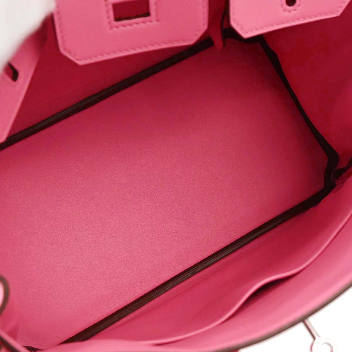 Hermes Rose Azalee Swift Birkin 25 Handbag