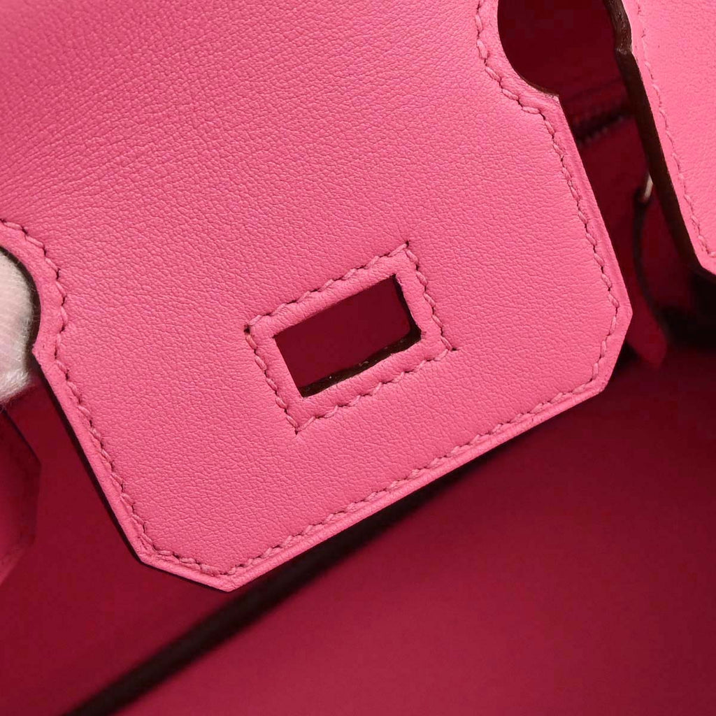 Hermes Rose Azalee Swift Birkin 25 Handbag