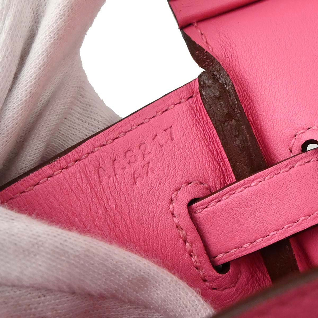 Hermes Rose Azalee Swift Birkin 25 Handbag