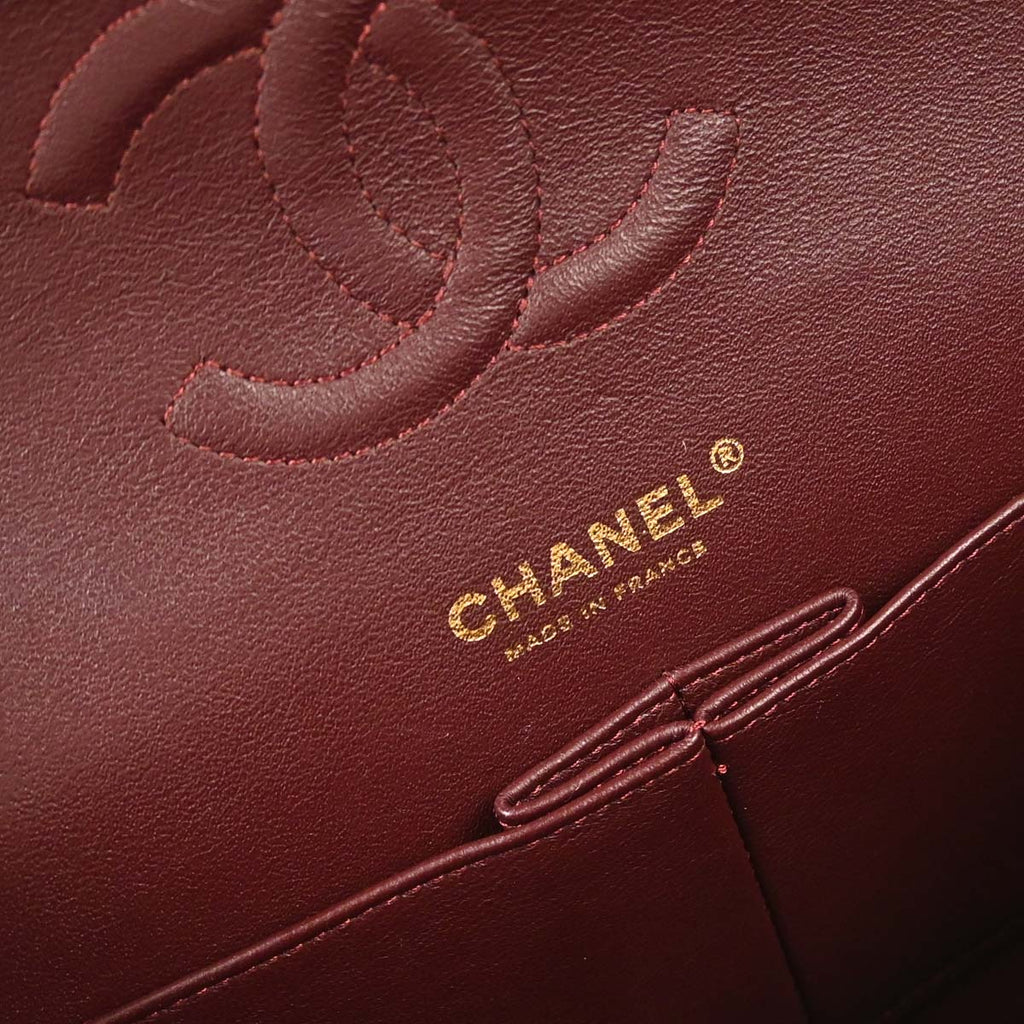 Chanel 2013-2014 Black Caviar Skin Medium Classic Double Flap Shoulder Bag