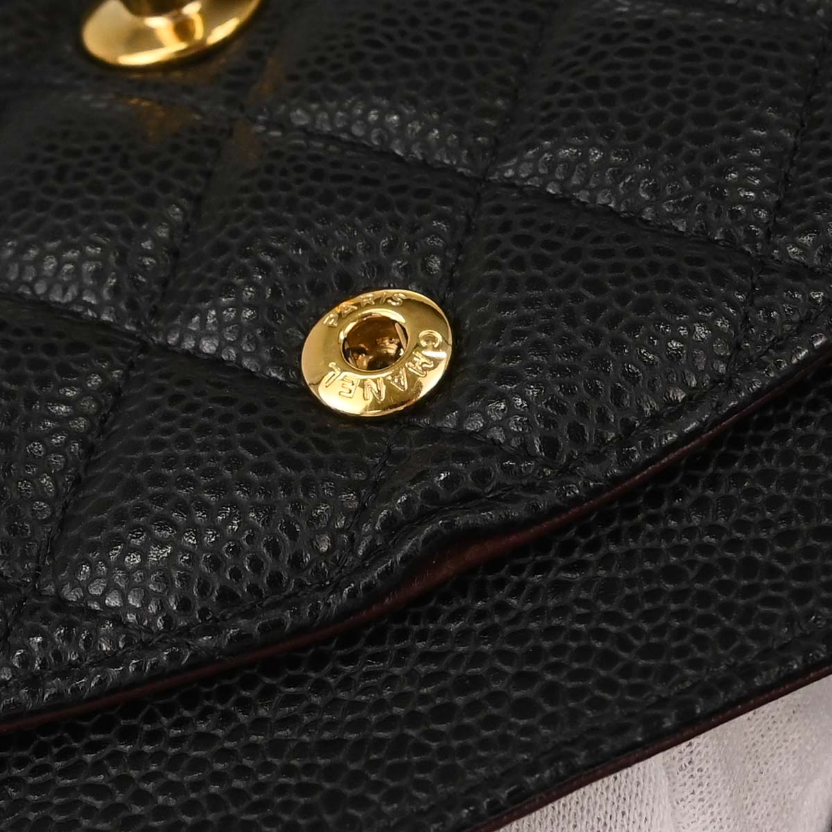 Chanel 2013-2014 Black Caviar Skin Medium Classic Double Flap Shoulder Bag
