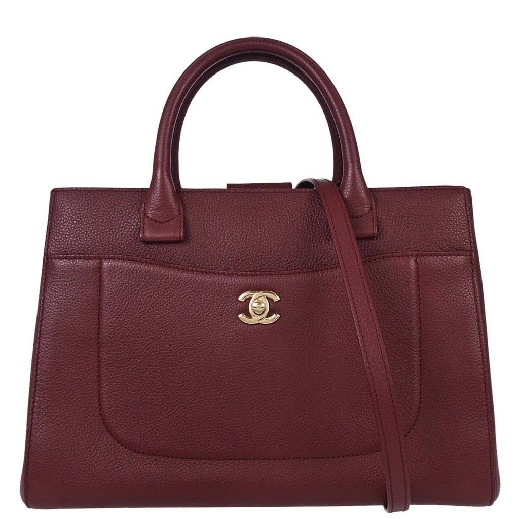 Chanel 2017 Bordeaux Calfskin Neo Executive Cerf Tote 2way Shoulder Handbag