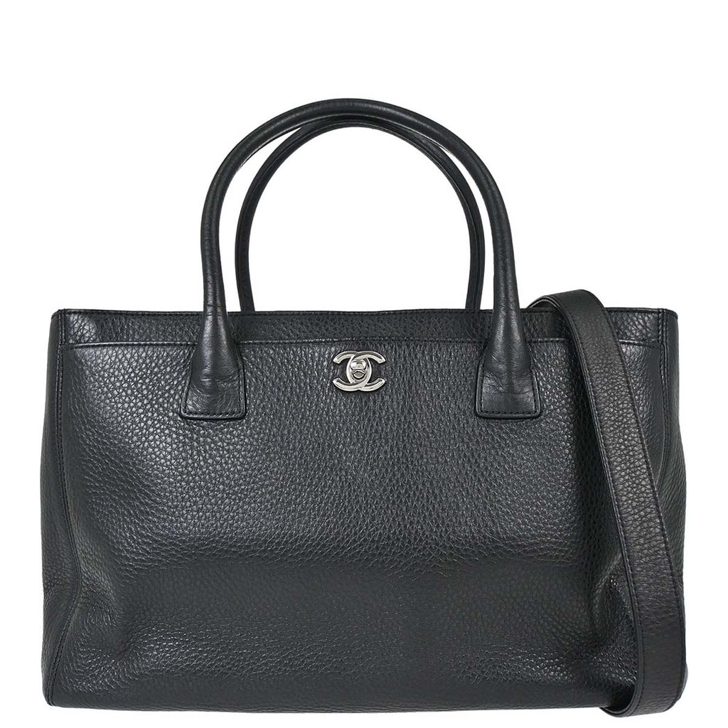 Chanel 2015-2016 Black Deerskin Executive Cerf 2way Shoulder Tote Bag