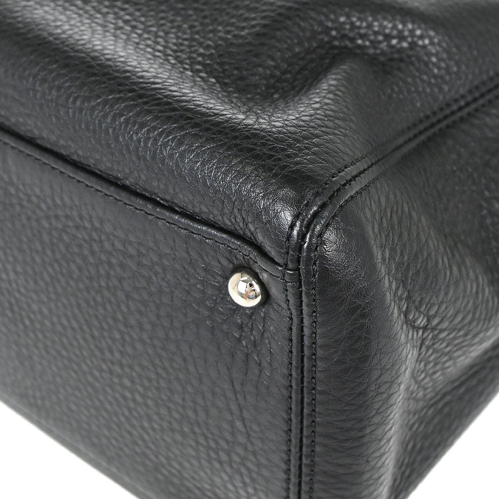 Chanel 2015-2016 Black Deerskin Executive Cerf 2way Shoulder Tote Bag