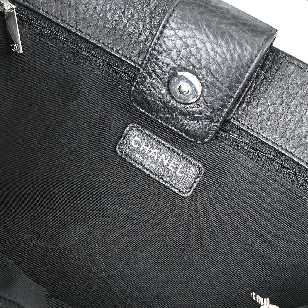 Chanel 2015-2016 Black Deerskin Executive Cerf 2way Shoulder Tote Bag