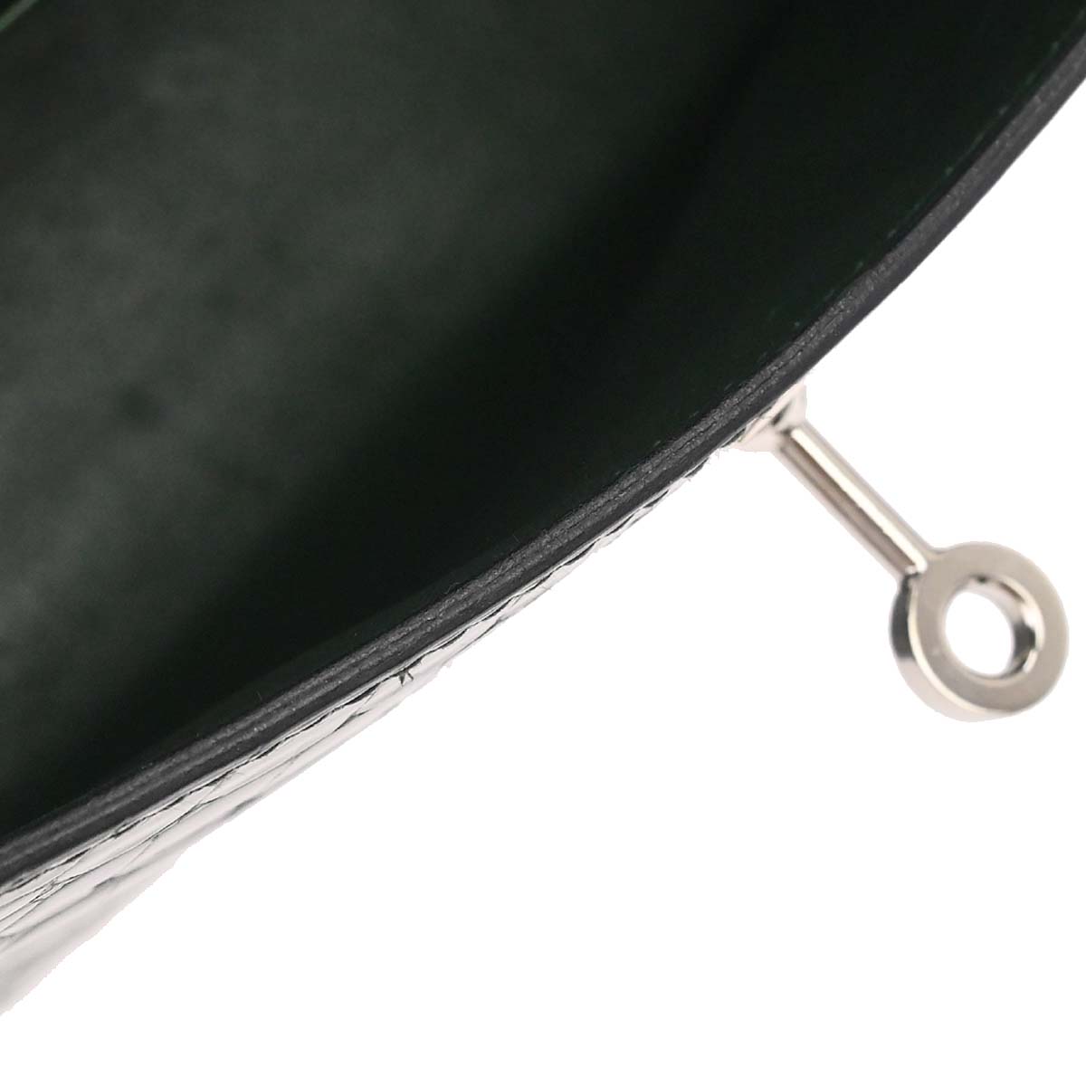 Hermes * Vert Fonce Alligator Kelly Pochette Handbag