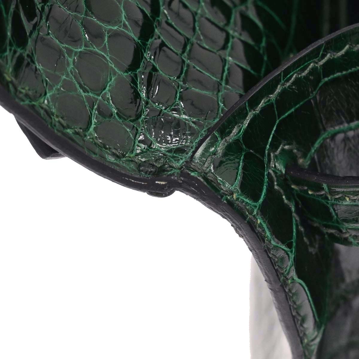 Hermes * Vert Fonce Alligator Kelly Pochette Handbag