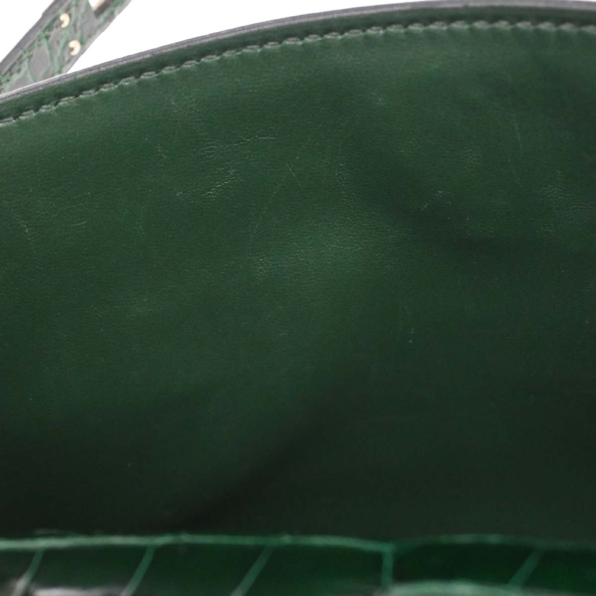 Hermes * Vert Fonce Alligator Kelly Pochette Handbag