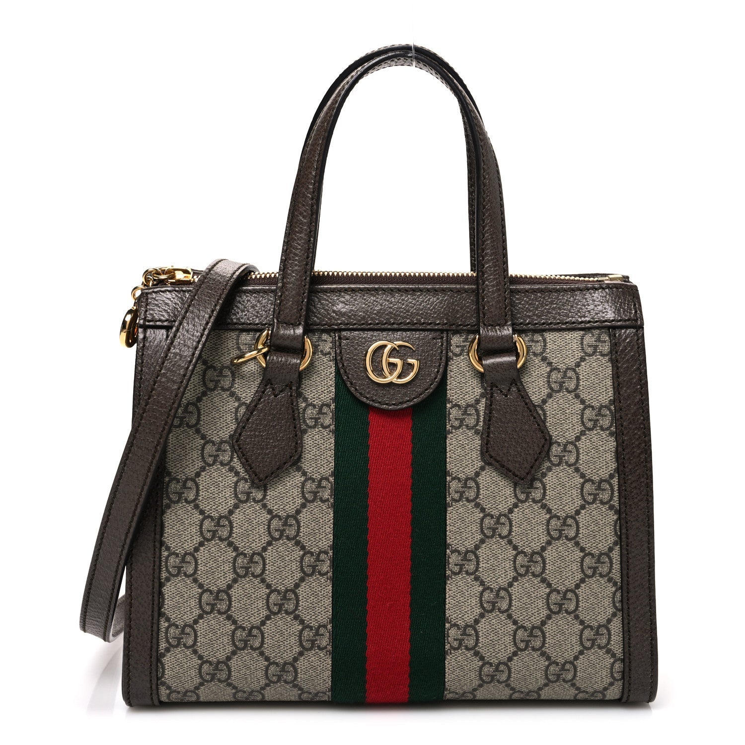 Gucci GG Supreme Monogram Small Ophidia Tote Bag Brown