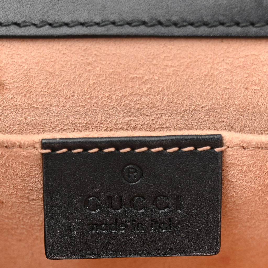 Gucci GG Supreme Monogram Bees Small Padlock Shoulder Bag Black