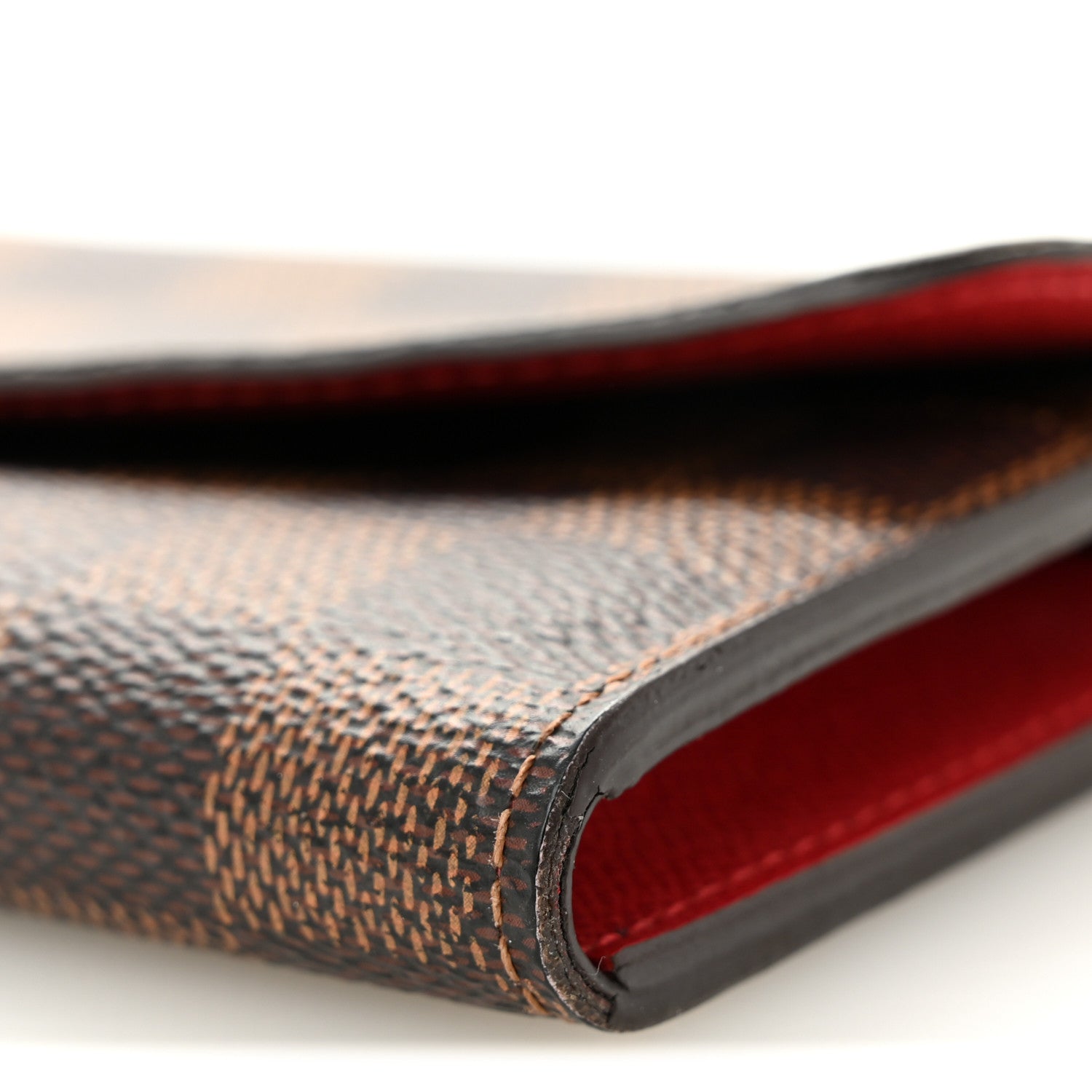 Louis Vuitton Damier Ebene Emilie Wallet Red