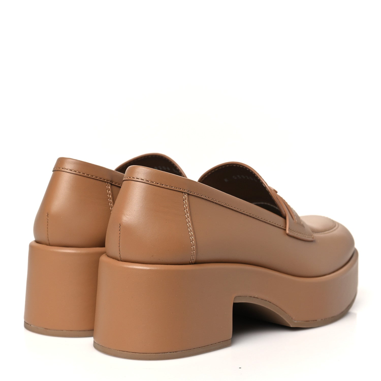 Calfskin CC Platform Loafers 39.5 Beige