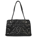 Chanel 2013-2014 Black Caviar Skin Timeless CC Chain Tote Bag