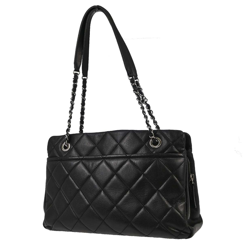 Chanel 2013-2014 Black Caviar Skin Timeless CC Chain Tote Bag