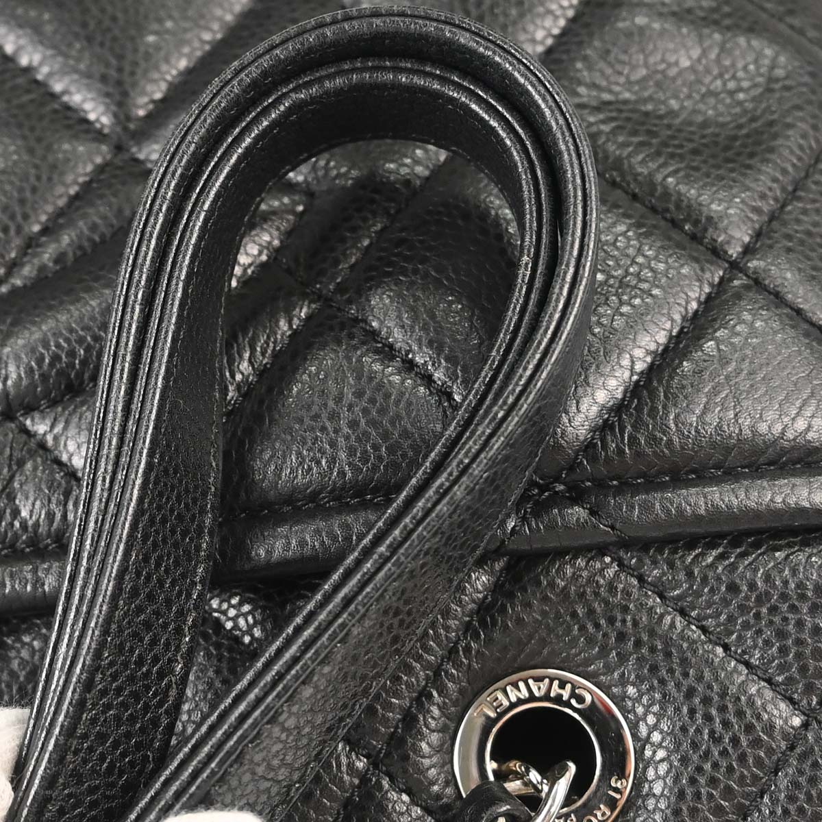 Chanel 2013-2014 Black Caviar Skin Timeless CC Chain Tote Bag