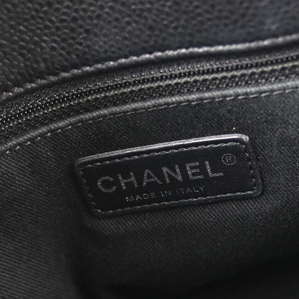 Chanel 2013-2014 Black Caviar Skin Timeless CC Chain Tote Bag